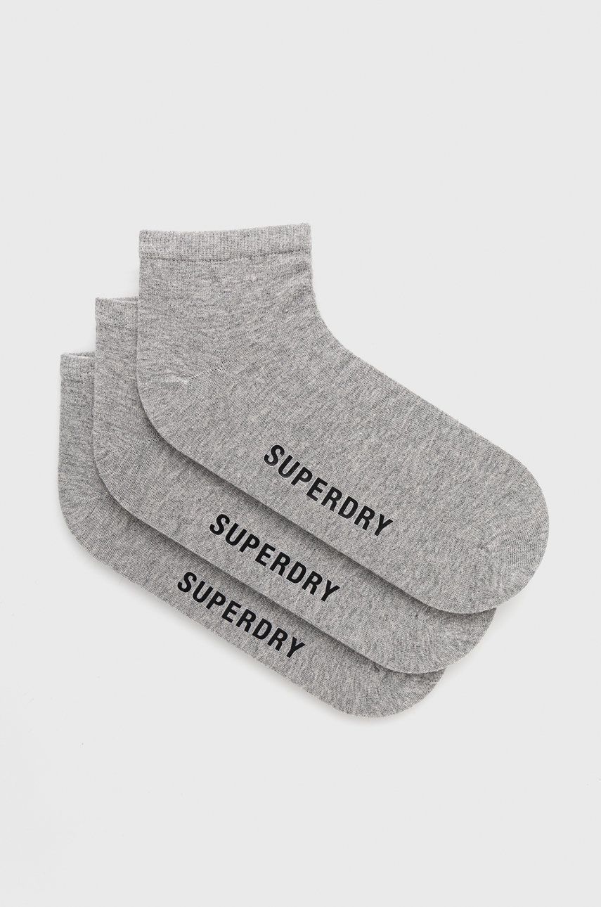 Ponožky Superdry pánské, šedá barva - šedá -  67% Bavlna