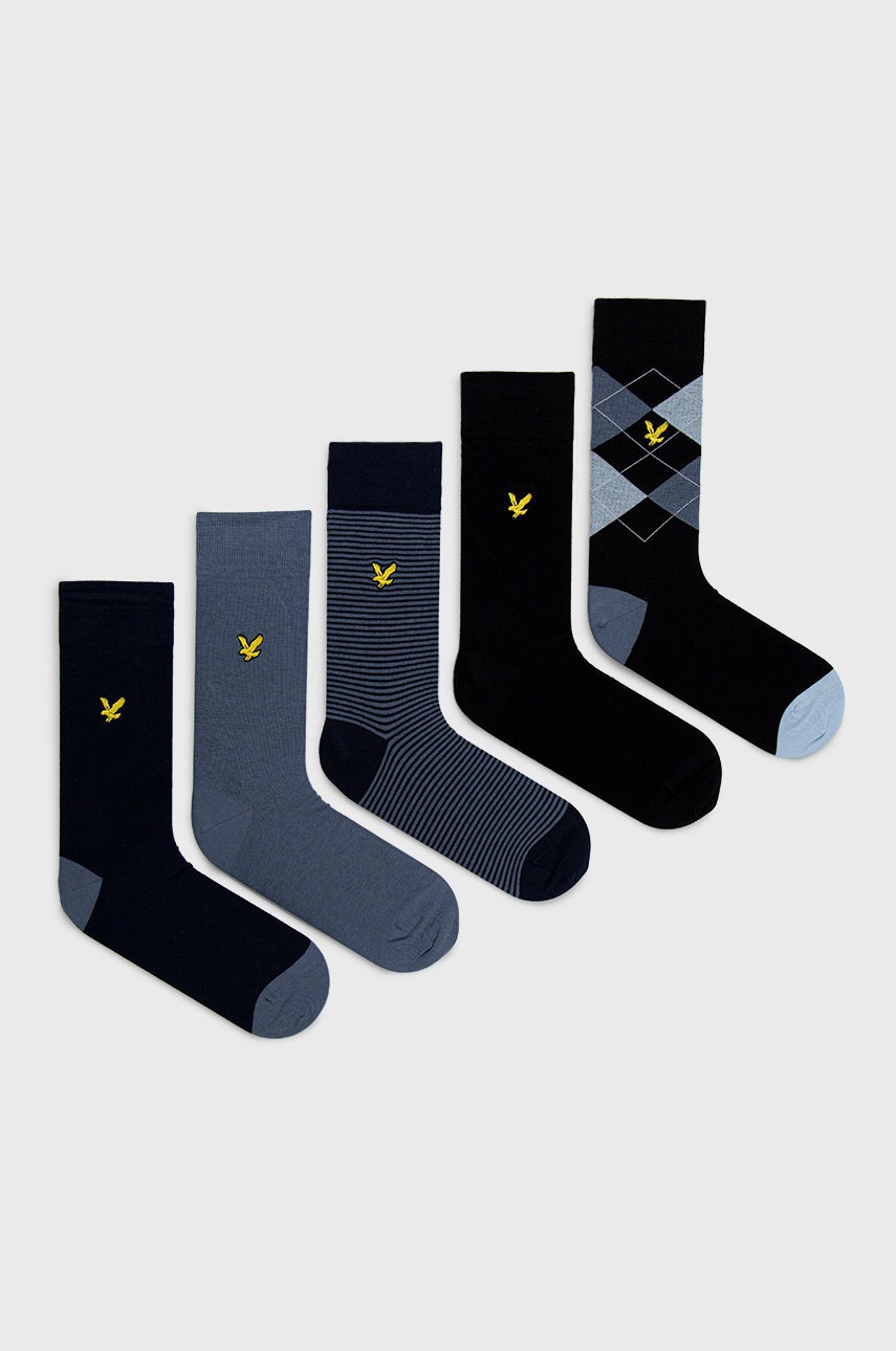 

Чорапи Lyle & Scott (5 чифта) мъжки в тъмносиньо, Тъмносин