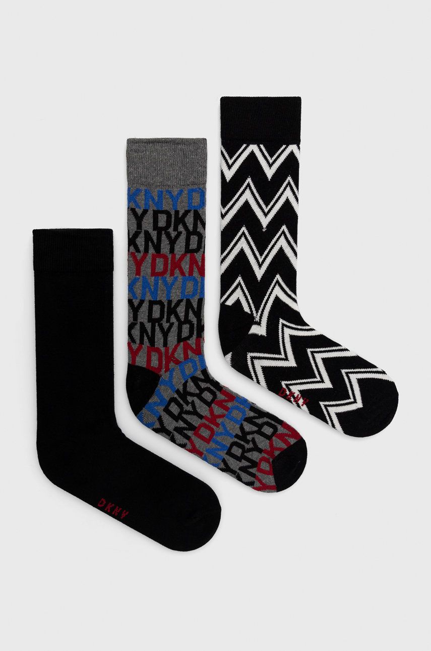 Ponožky Dkny (3-pack) pánske, čierna farba
