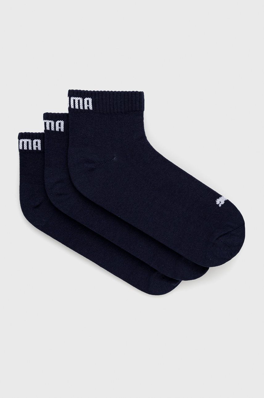 Ponožky Puma (3-pack) 90697822 tmavomodrá barva - námořnická modř -  76% Bavlna