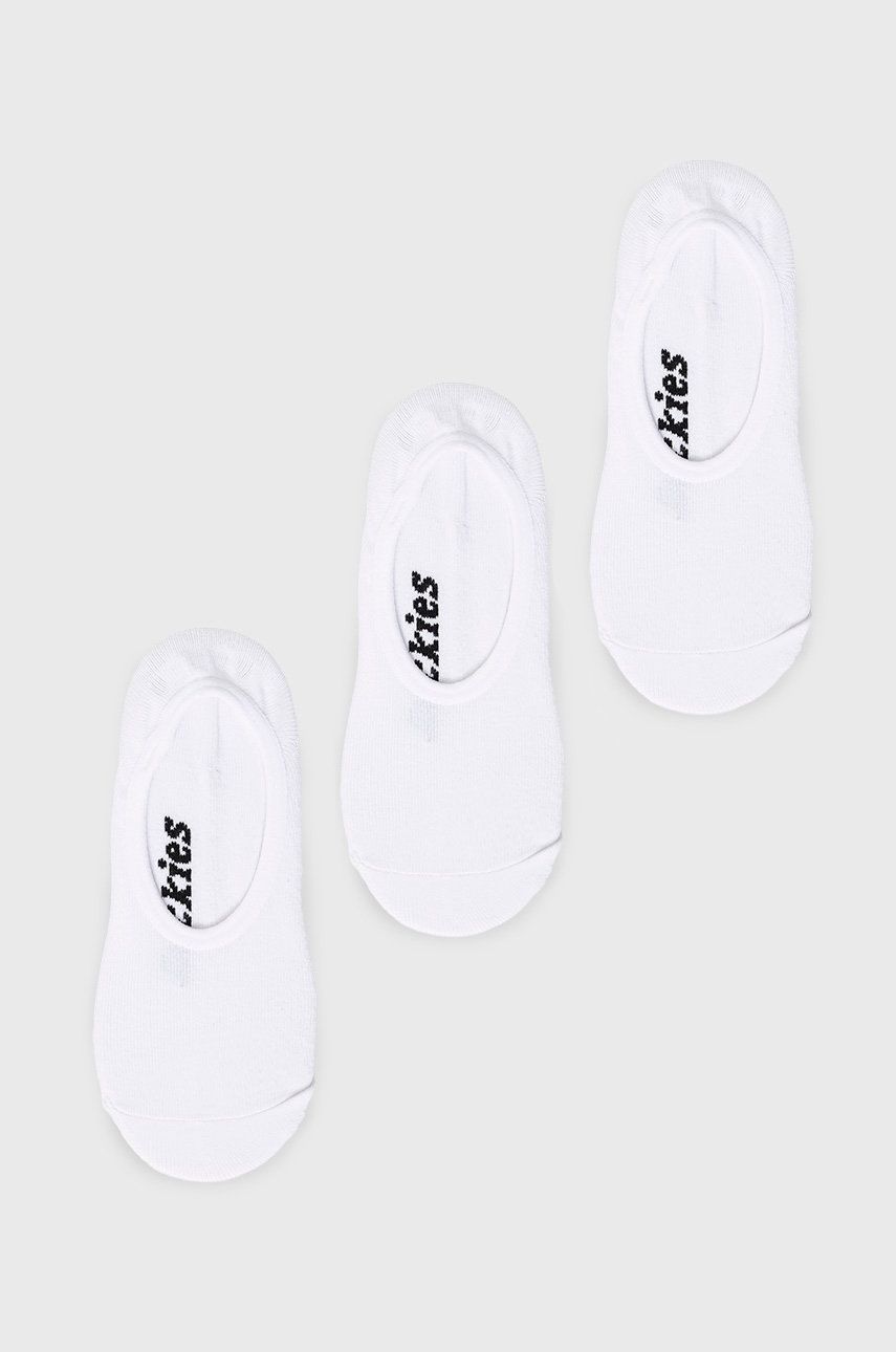 Ponožky Dickies (3-pack) bílá barva, DK0A4XJZWHX-WHITE - bílá -  71% Bavlna