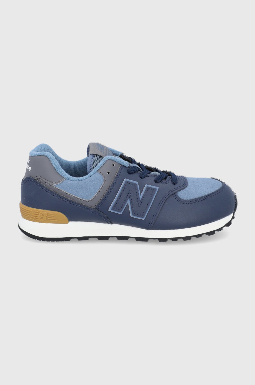 

Детски кожени обувки New Balance GC574LX1 в тъмносиньо, Тъмносин