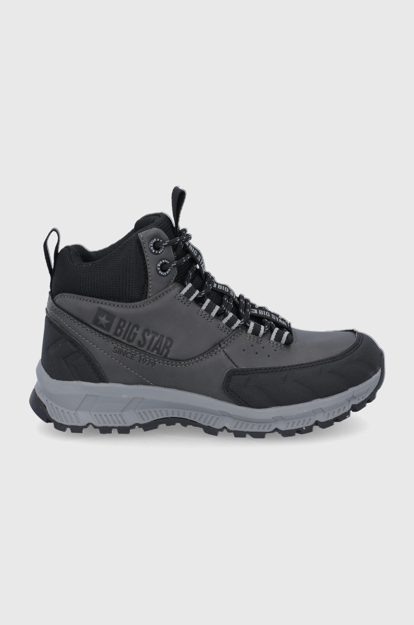 Big star pantofi femei, culoarea negru, cu toc plat
