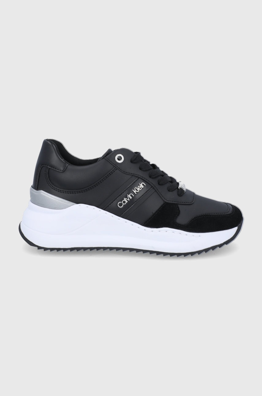 

Обувки Calvin Klein в черно със скосена платформа, Черен
