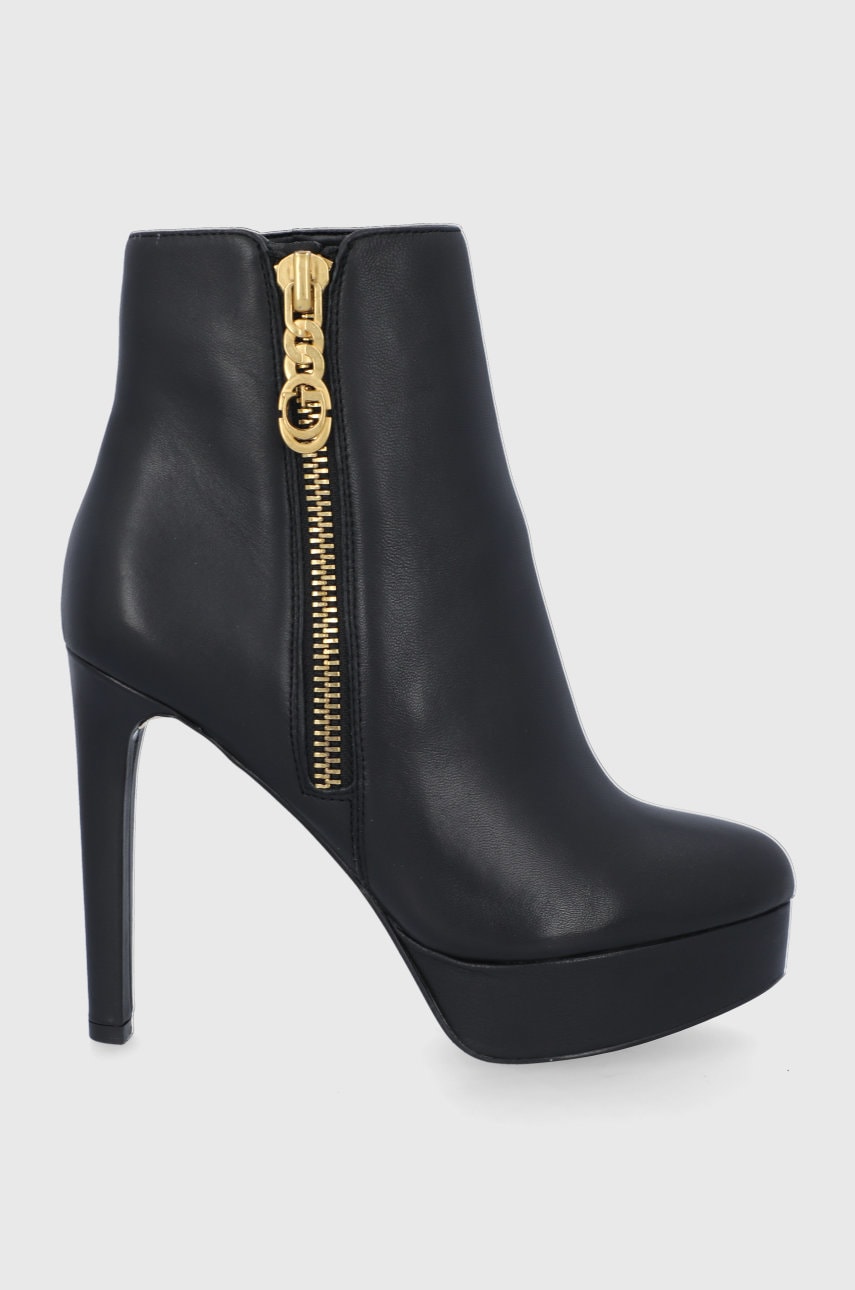 

Кожени боти Guess дамски в черно с ток стилето, Черен