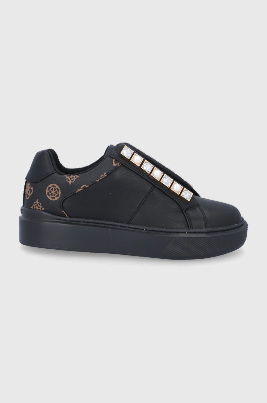 

Обувки Guess в черно с платформа, Черен