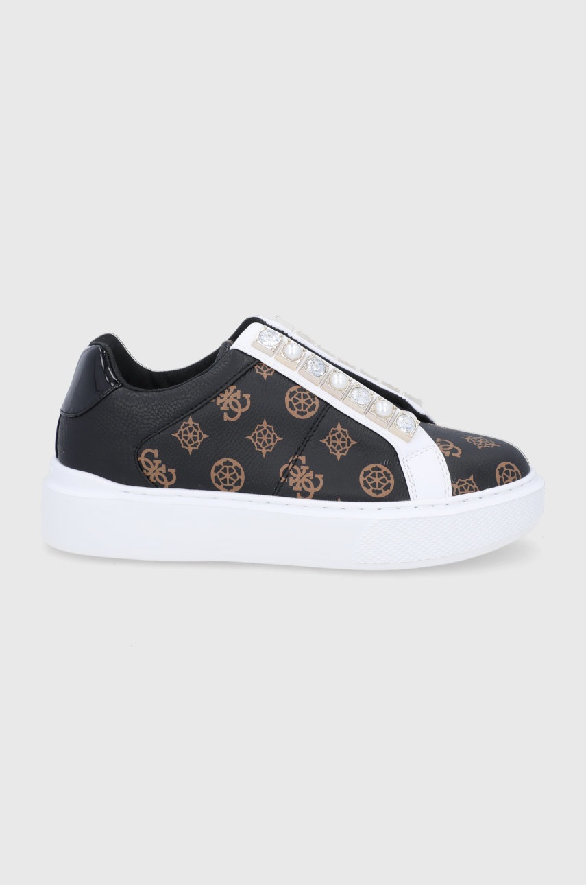 

Обувки Guess в черно с платформа, Черен