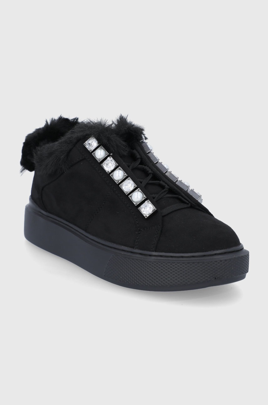 

Черевики Guess колір чорний на платформі