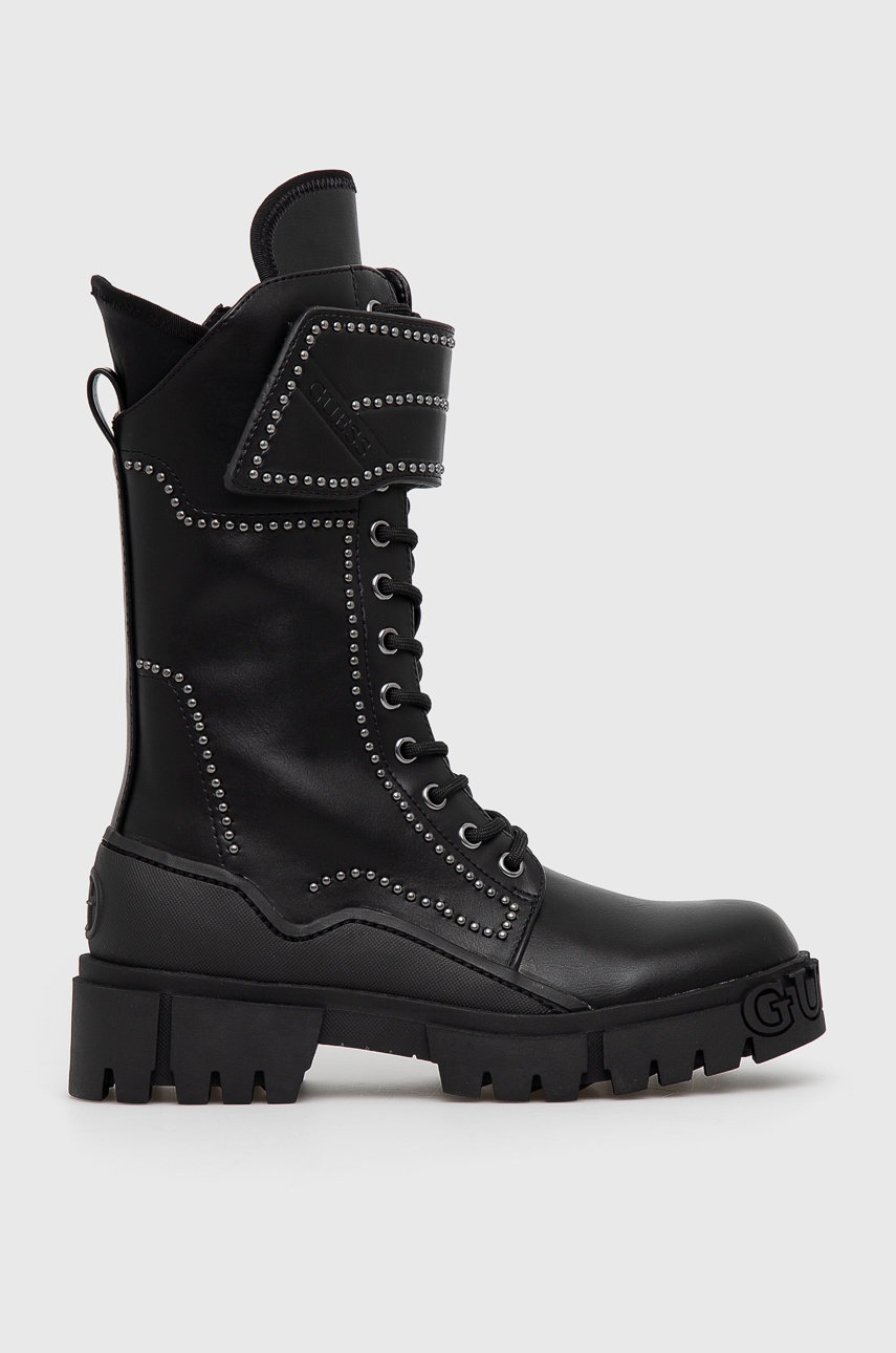 

Кубинки Guess дамски в черно с платформа, Черен