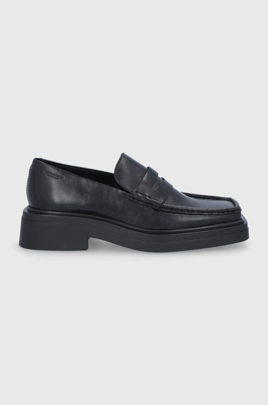 Kožené mokasíny Vagabond Shoemakers Eyra dámské, černá barva, na platformě - černá -  Svršek: K