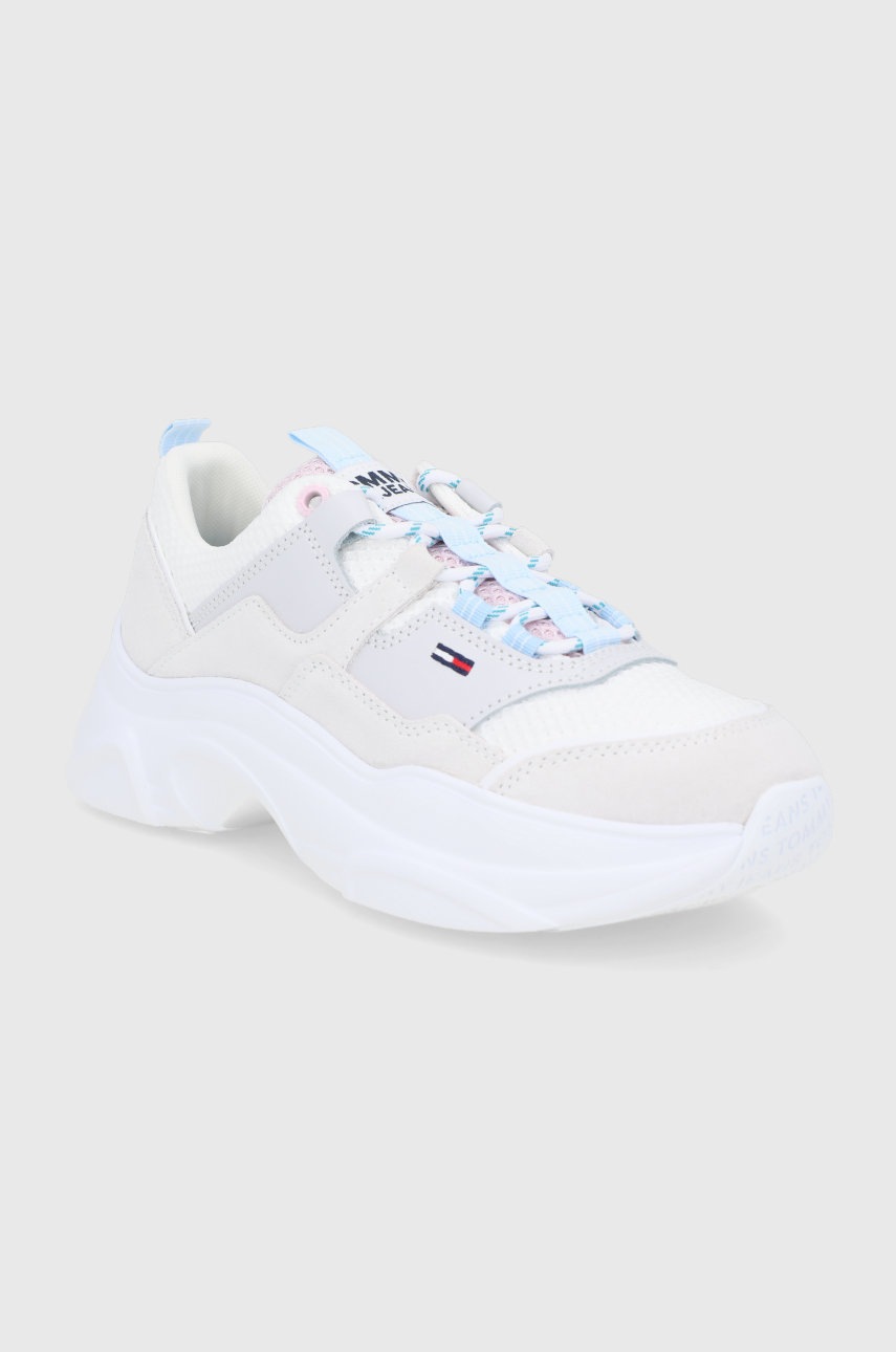

Черевики Tommy Jeans колір бежевий на платформі