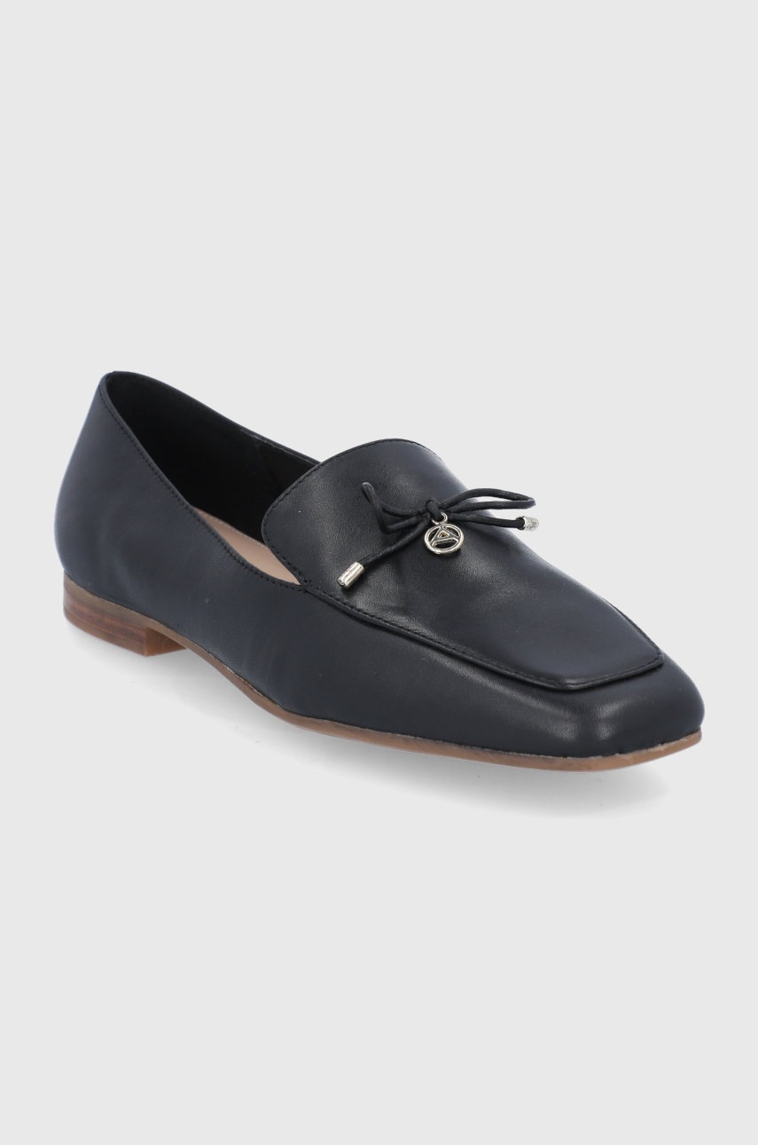 

Кожаные мокасины Aldo женское цвет чёрный на плоском ходу