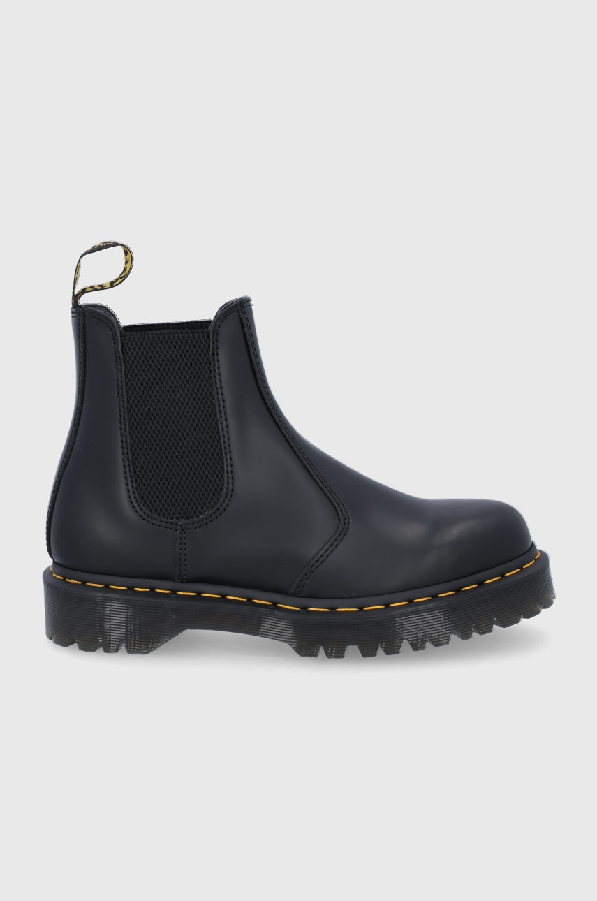 Dr. Martens Sztyblety skórzane damskie kolor czarny na platformie