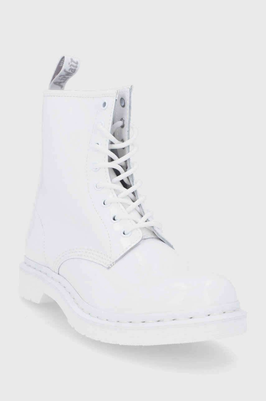 

Шкіряні черевики Dr. Martens 1460 Mono жіночі колір білий на плоскому ходу