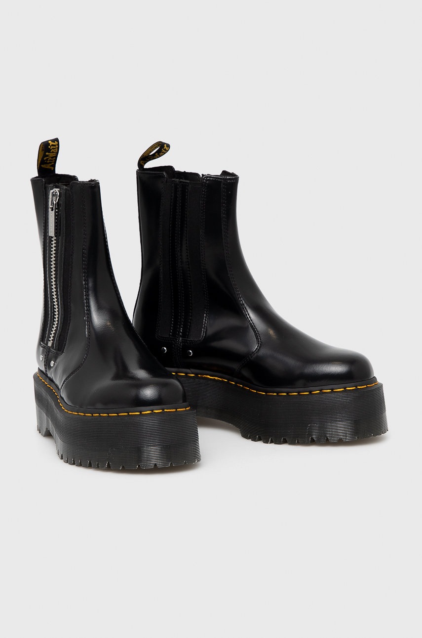 

Кожаные полусапожки Dr. Martens Max женское цвет чёрный на платформе
