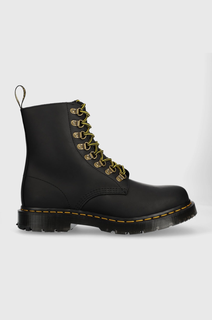 Kožené workery Dr. Martens 1460 Pascal dámské, černá barva, na plochém podpatku, zateplené