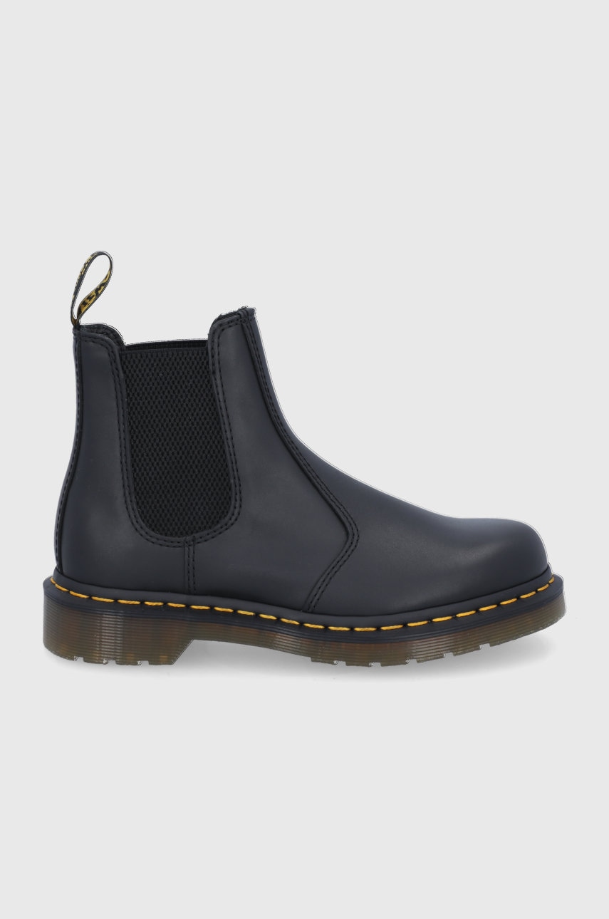 Dr. Martens Ghete Chelsea De Piele 2976 Femei, Culoarea Negru, Cu Toc Plat