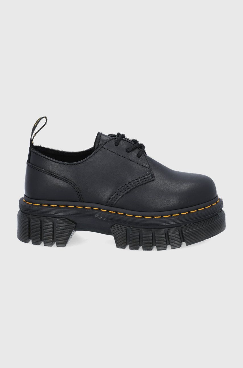 Dr. Martens pantofi femei, culoarea negru, cu toc plat DM27147001.Audrick.3i-Black.Napp