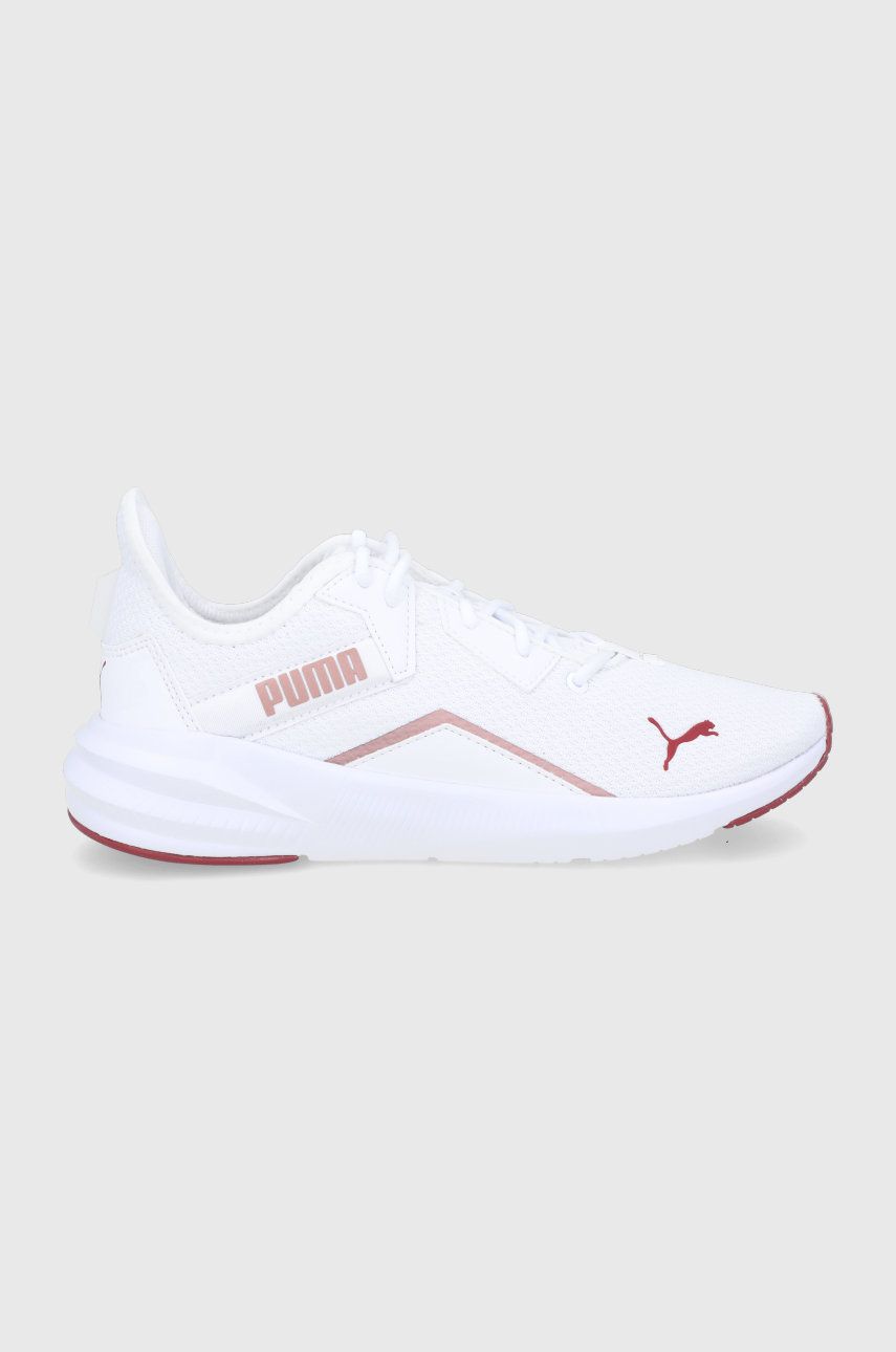 Puma Pantofi Platinum Shimmer culoarea alb, cu toc plat