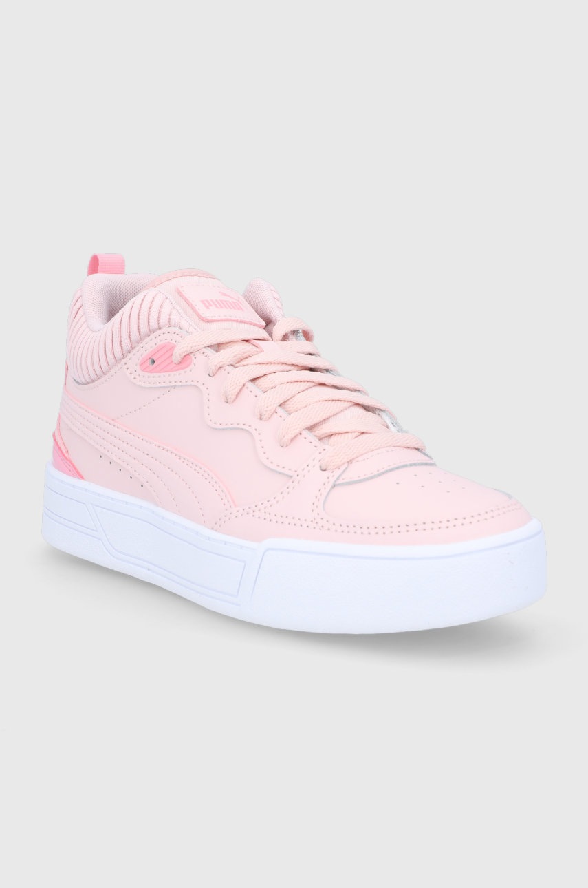 

Кожаные ботинки Puma Skye Demi 380749 цвет розовый на платформе