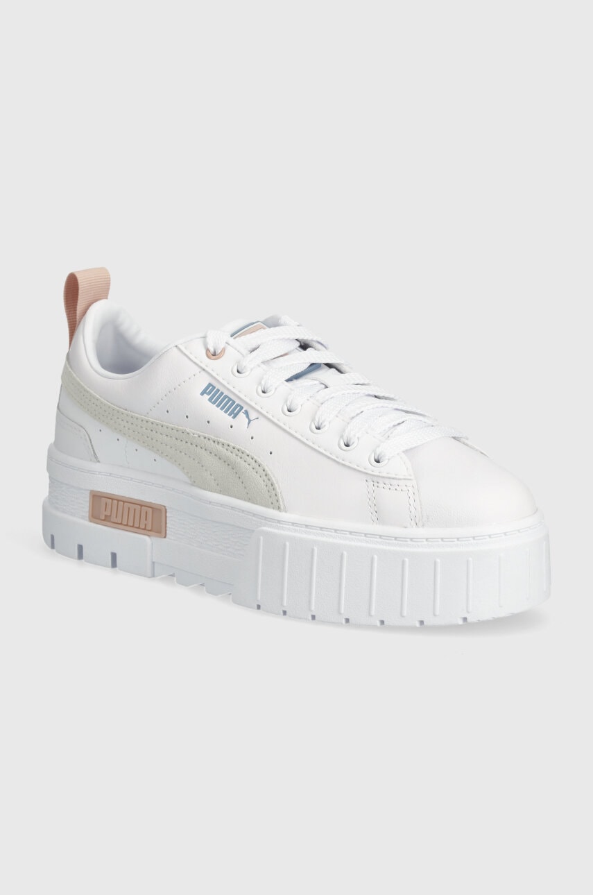 Puma sneakers Mayze Lth culoarea alb, cu platformă 381983