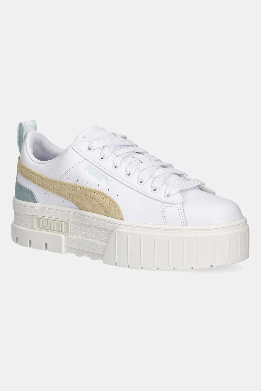 Puma pantofi Mayze Lth culoarea bej, cu platformă