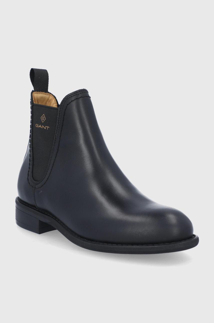 

Кожаные полусапоги Gant Ainsley женские цвет чёрный на плоском ходу
