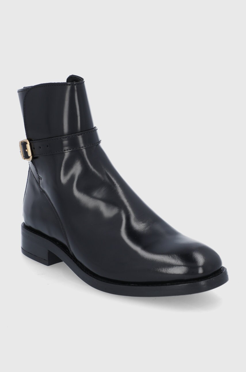 

Кожаные полусапожки Gant Fayy женское цвет чёрный на плоском ходу