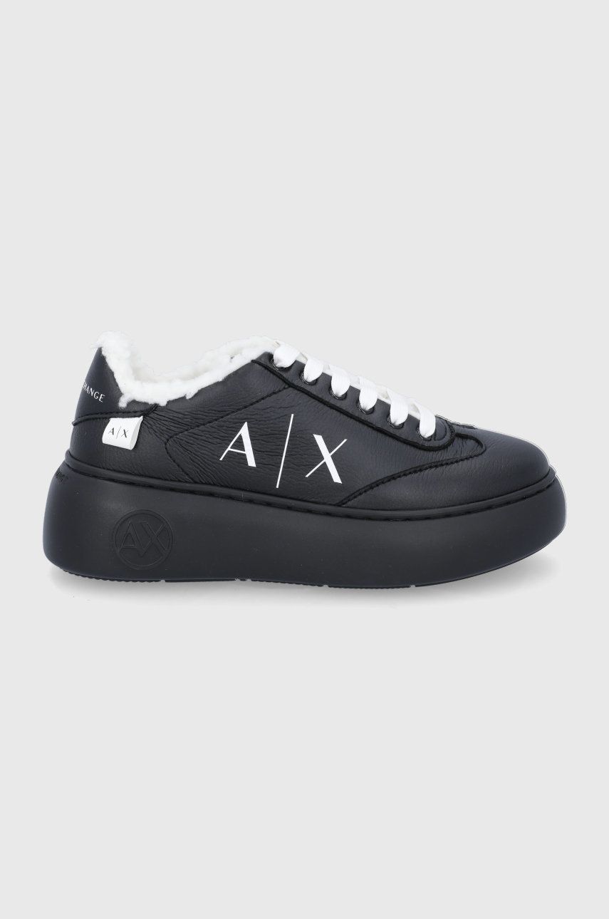 Armani Exchange Pantofi culoarea negru, cu platformă answear.ro imagine megaplaza.ro