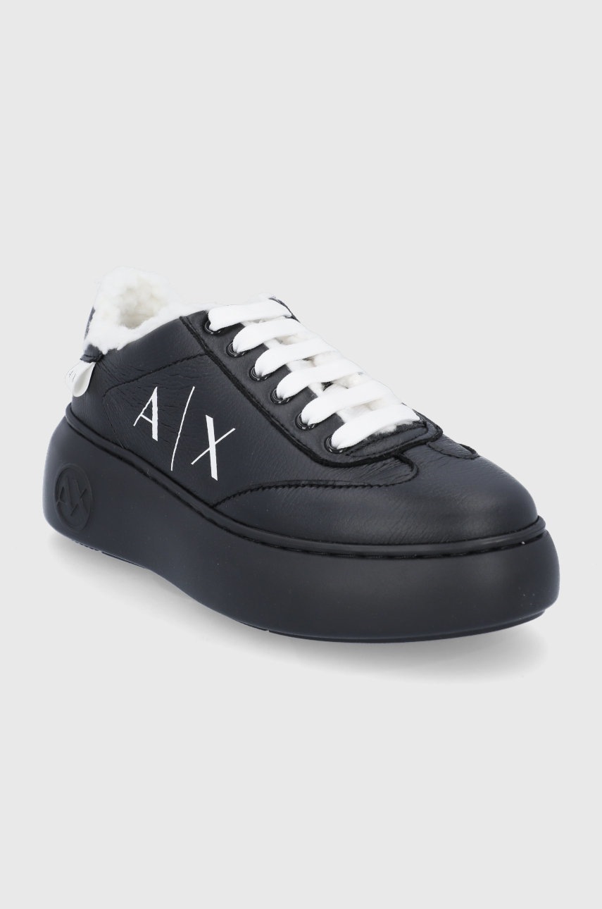 

Черевики Armani Exchange колір чорний на платформі