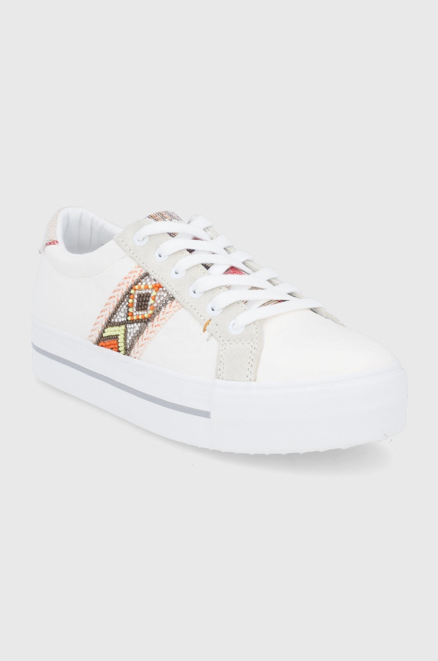 

Черевики Desigual колір кремовий на платформі