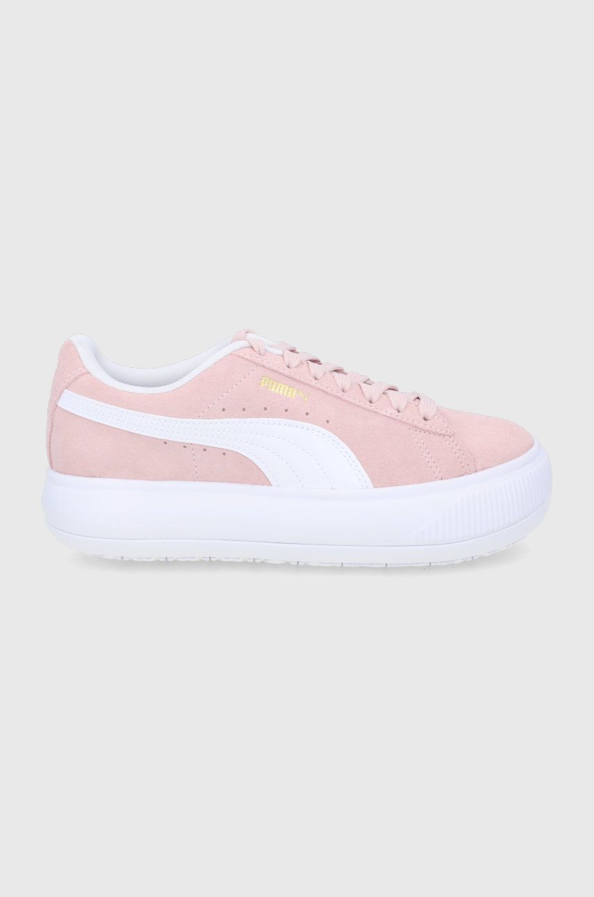 Topánky Puma 380686 ružová farba, na plochom podpätku
