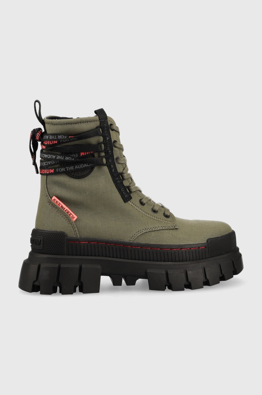 

Кубинки Palladium Revolt Boot Tx в зелено с платформа, Зелен