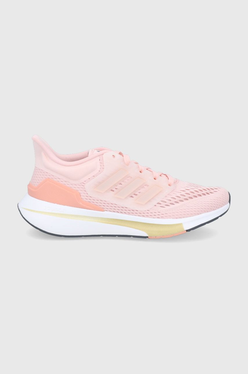 Adidas Pantofi EQ21 Run culoarea roz, cu toc plat adidas