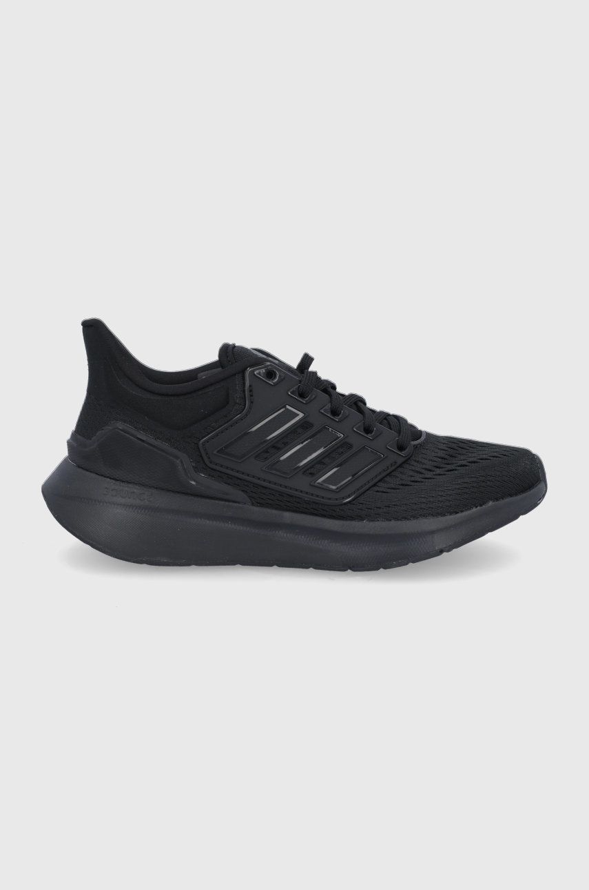 Levně Boty adidas EQ21 Run H00545 černá barva, na plochém podpatku