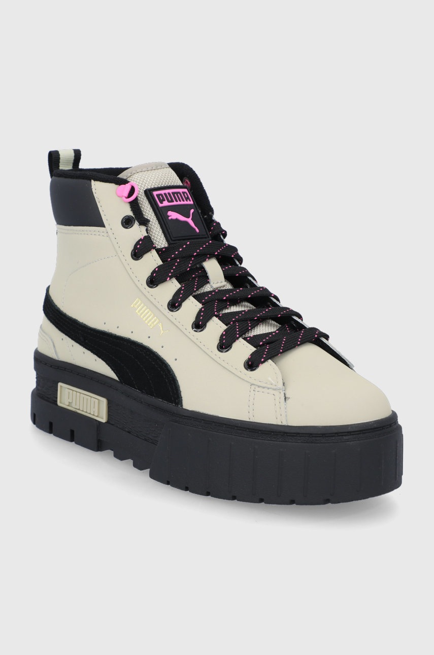 

Черевики Puma Mayze Mid WTR колір бежевий на платформі