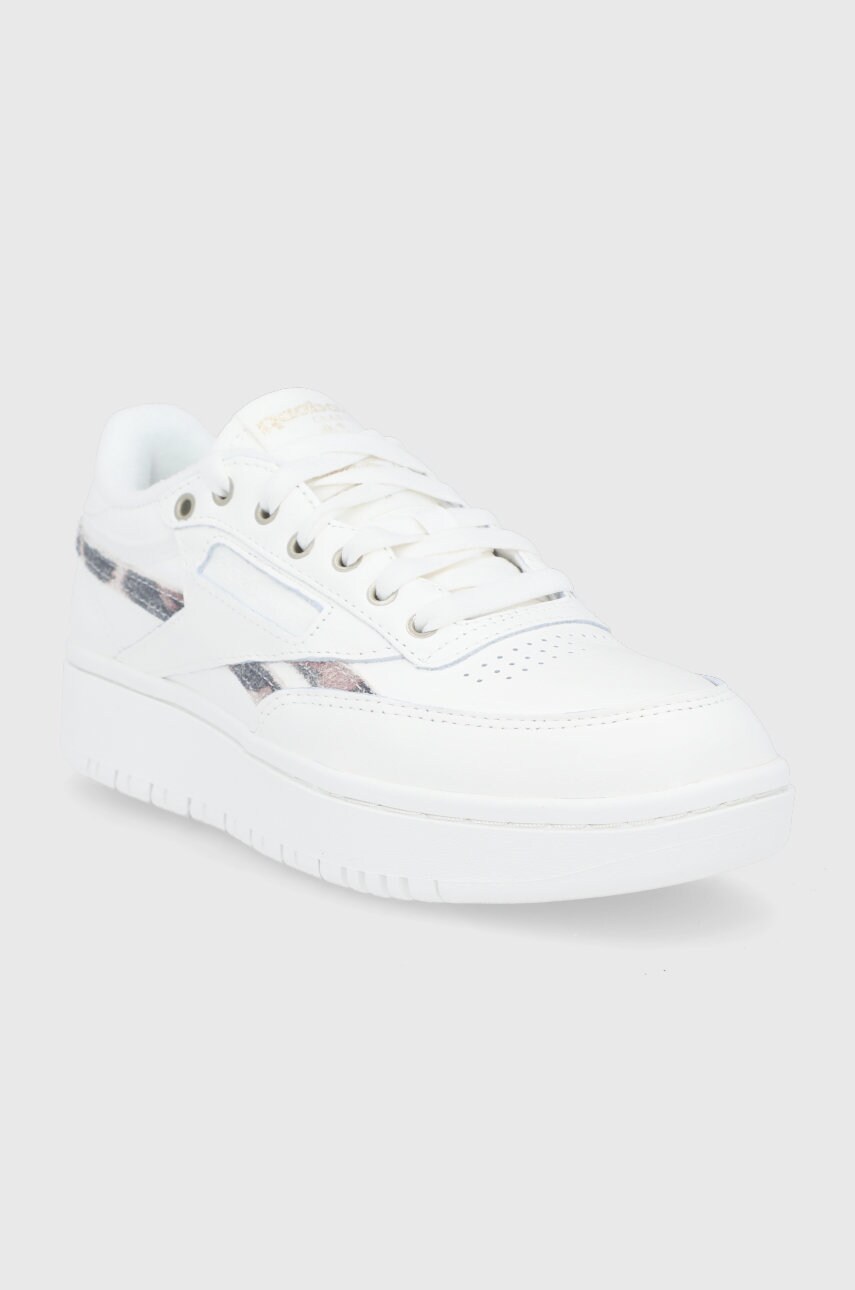 

Кожаные ботинки Reebok Classic Club C Double G57640 цвет белый на плоском ходу