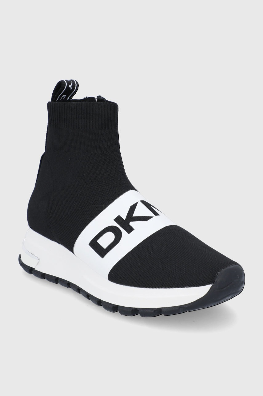 

Черевики Dkny колір чорний на плоскому ходу