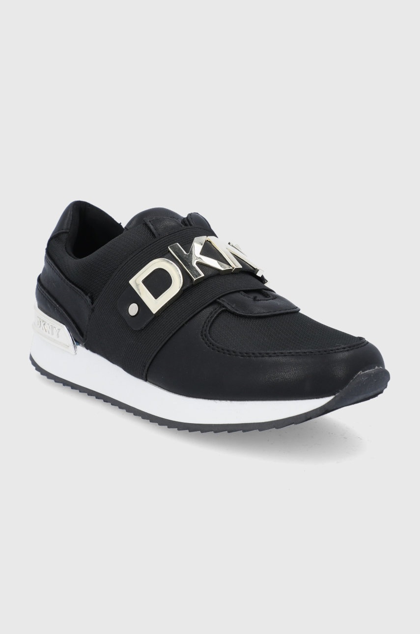 

Черевики Dkny колір чорний на плоскому ходу