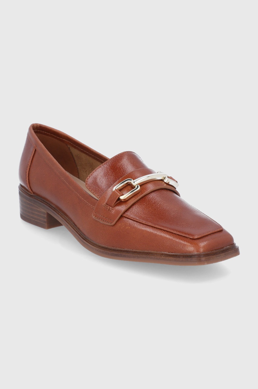 

Шкіряні мокасини Aldo WICICLYAFLEX жіночі колір коричневий на плоскому ходу