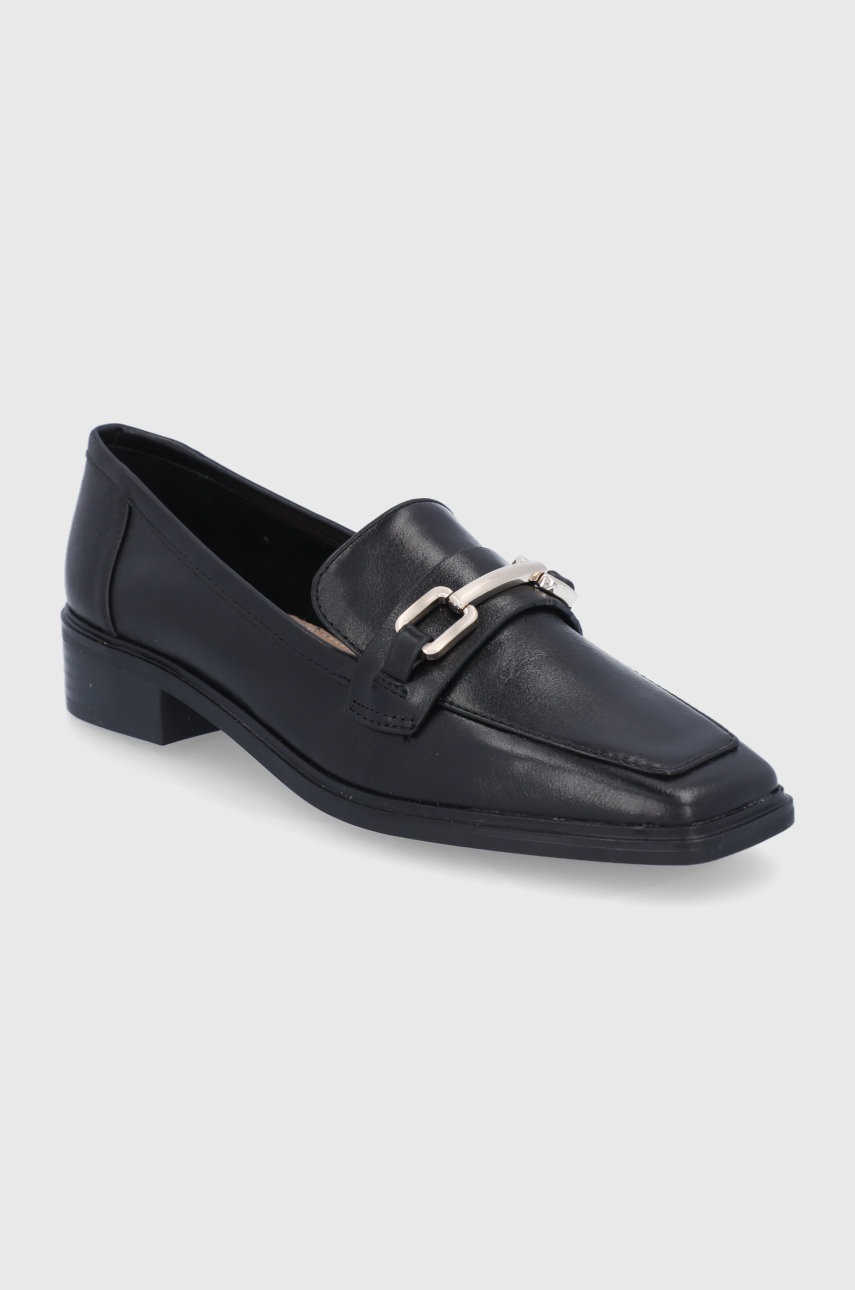 

Кожаные мокасины Aldo Wiciclyaflex женское цвет чёрный на плоском ходу