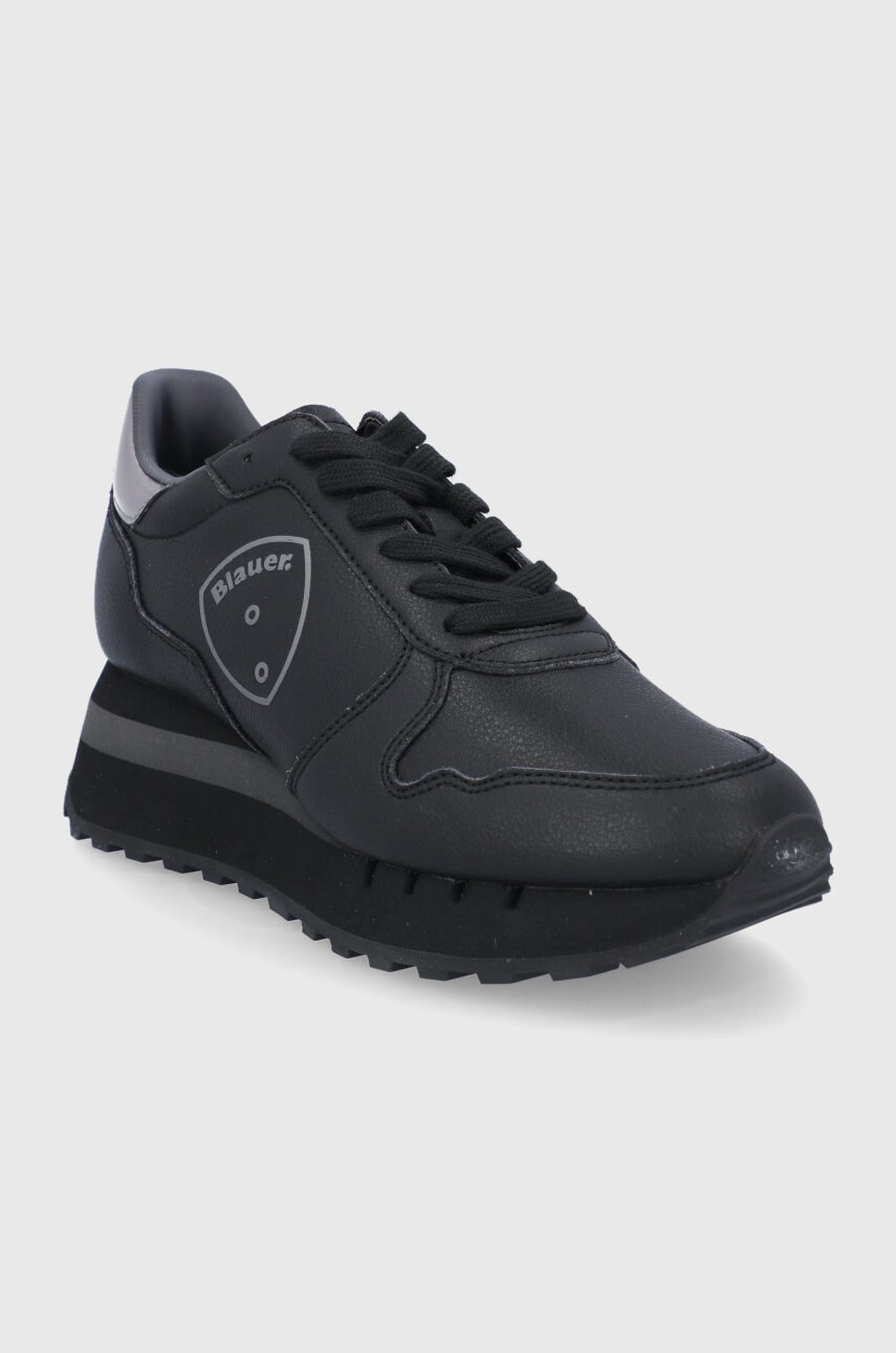 

Кожаные ботинки Blauer цвет чёрный на платформе