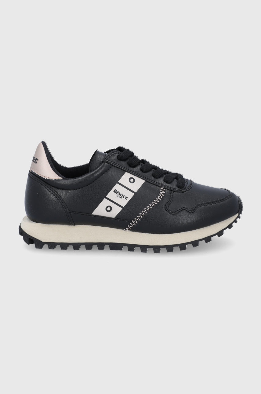 Blauer Pantofi culoarea negru, cu toc plat