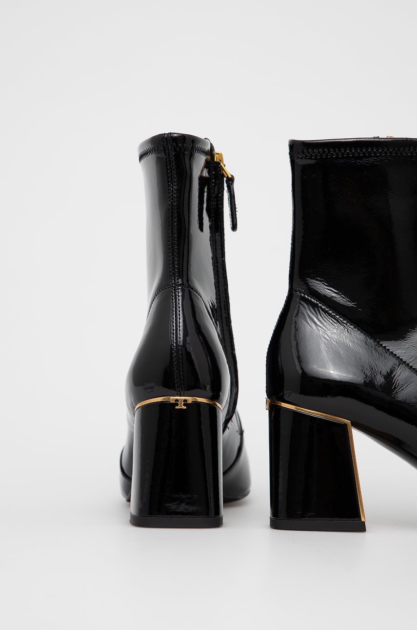 Tory Burch bőr csizma fekete, női, magassarkú termék 2. képe