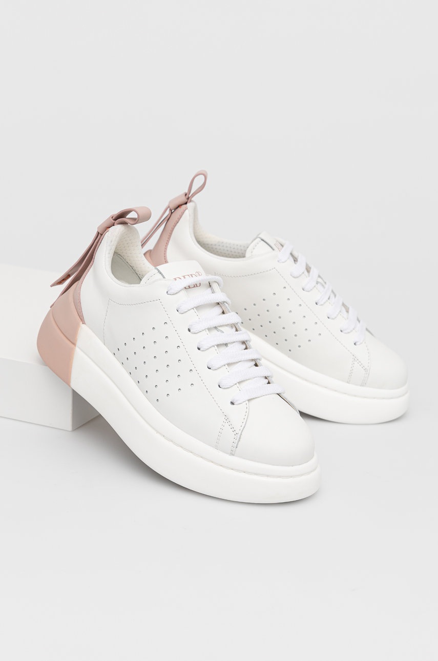 

Кожаные ботинки Red Valentino цвет белый на платформе