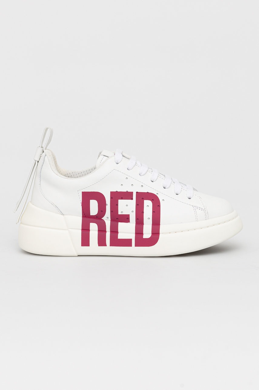 

Кожени обувки Red Valentino в бяло с платформа, Бял