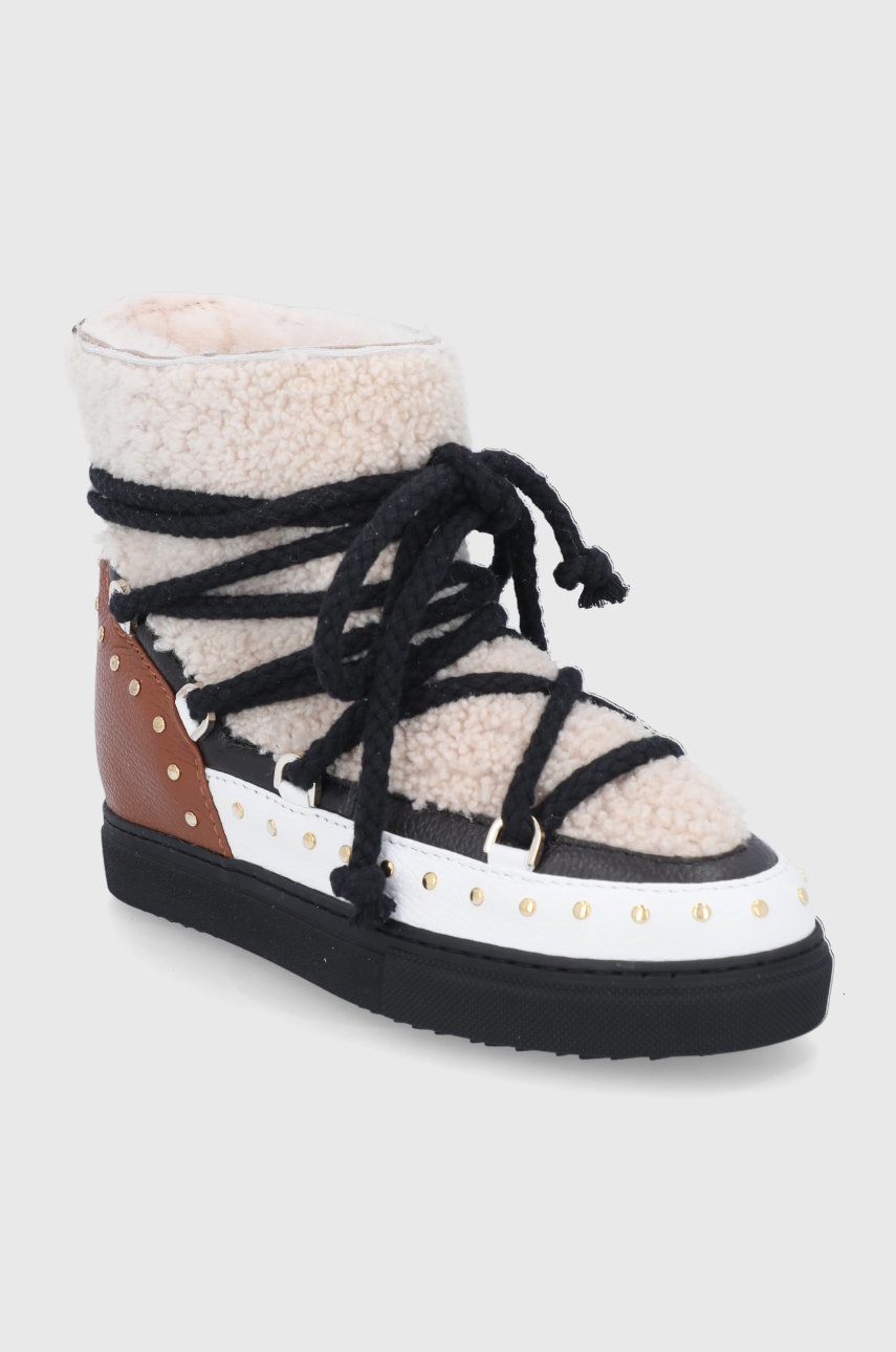 

Шкіряні чоботи Inuikii Curly Rock Wedge колір коричневий 70103-076