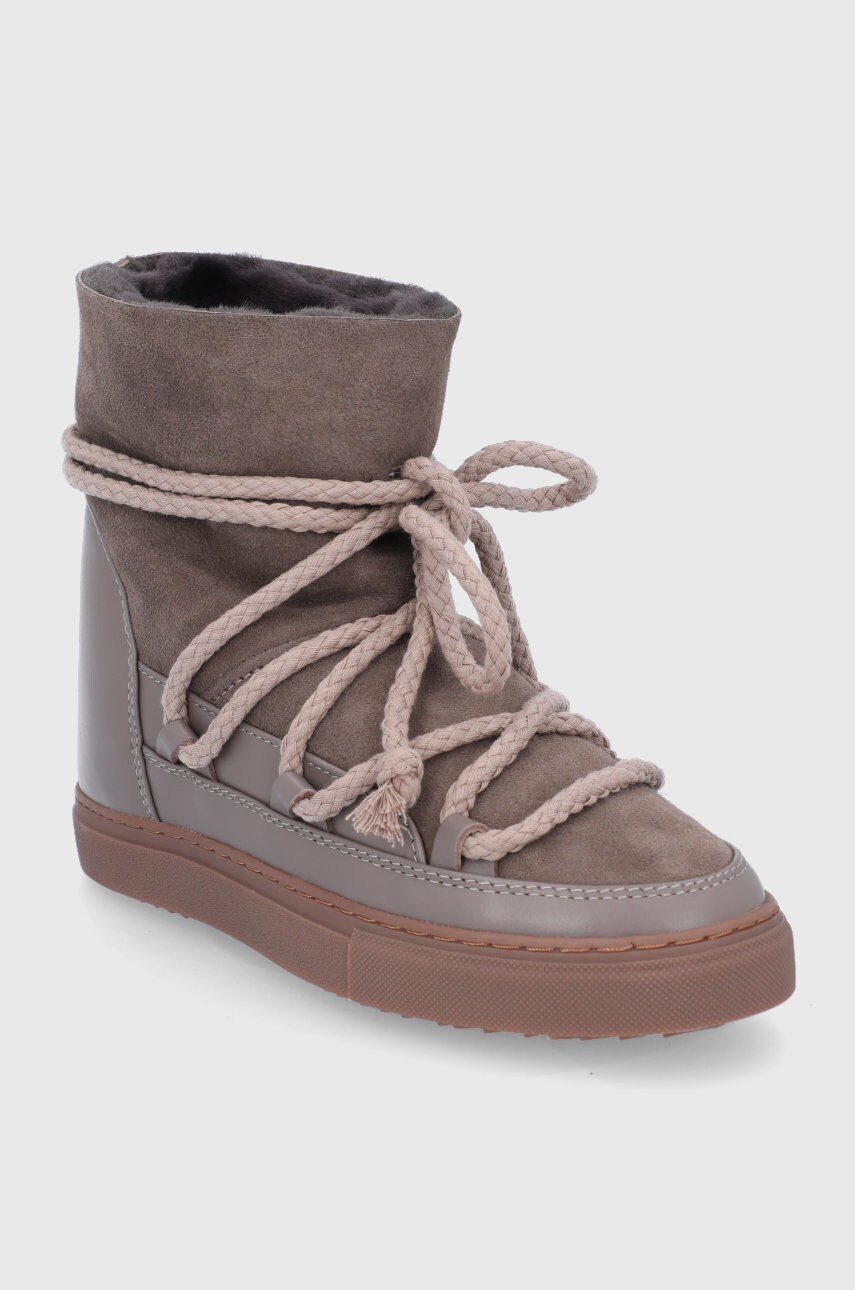 

Шкіряні чоботи Inuikii Classic Wedge колір коричневий 70203-005
