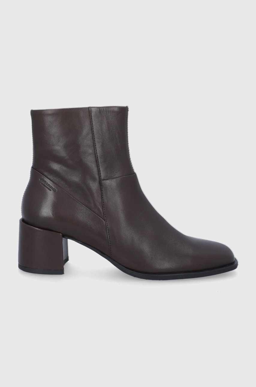Vagabond cizme de piele stina femei, culoarea maro, cu toc drept