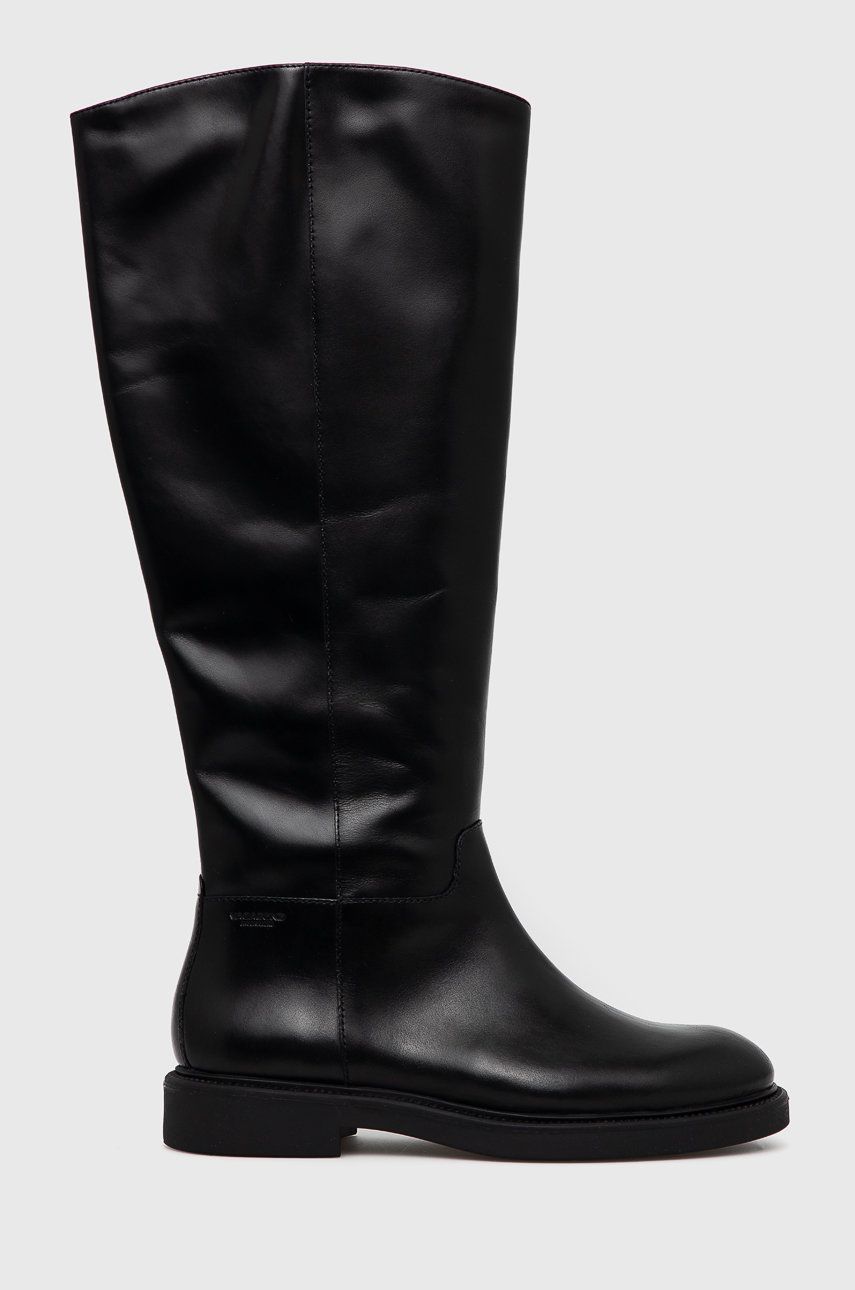 Vagabond cizme de piele Alex W femei, culoarea negru, cu toc plat, izolare usoara Answear 2023-09-27